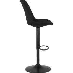 ALTEREGO Tabouret réglable 'CAMPUS' en tissu noir et pied noir New