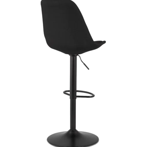 ALTEREGO Tabouret réglable 'CAMPUS' en tissu noir et pied noir New