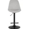 ALTEREGO Tabouret réglable 'CAMPUS' en tissu gris et pied noir Hot