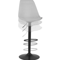 ALTEREGO Tabouret réglable 'TUTO' gris et pied noir Outlet