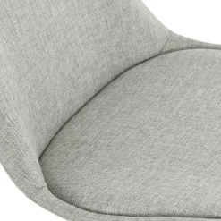 ALTEREGO Tabouret snack mi-hauteur 'ALOE MINI' en tissu gris avec pied en métal New