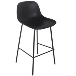 ALTEREGO Tabouret snack mi-hauteur 'GRANO MINI' noir intérieur et extérieur Sale