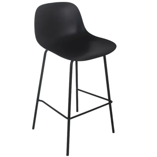ALTEREGO Tabouret snack mi-hauteur 'GRANO MINI' noir intérieur et extérieur Sale