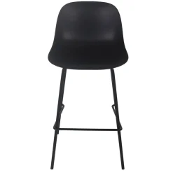ALTEREGO Tabouret snack mi-hauteur 'GRANO MINI' noir intérieur et extérieur Sale