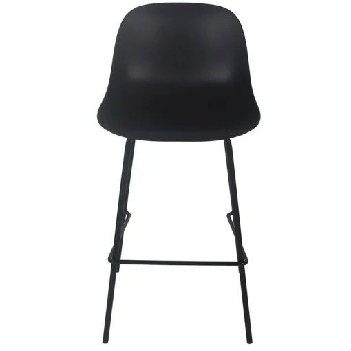ALTEREGO Tabouret snack mi-hauteur 'GRANO MINI' noir intérieur et extérieur Sale