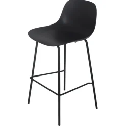 ALTEREGO Tabouret snack mi-hauteur 'GRANO MINI' noir intérieur et extérieur Sale