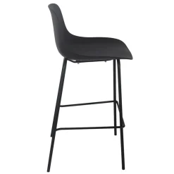 ALTEREGO Tabouret snack mi-hauteur 'GRANO MINI' noir intérieur et extérieur Sale