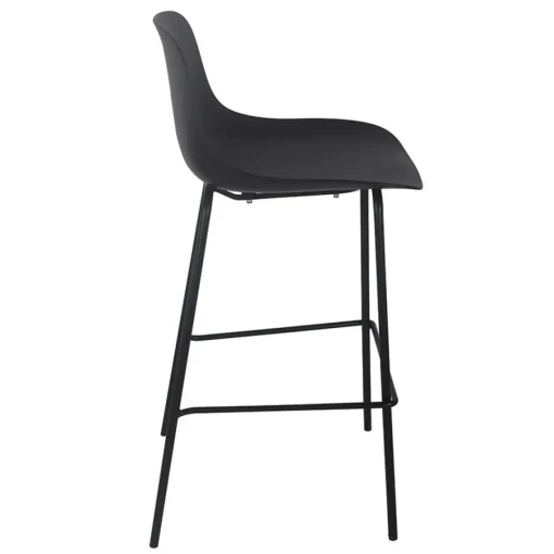 ALTEREGO Tabouret snack mi-hauteur 'GRANO MINI' noir intérieur et extérieur Sale