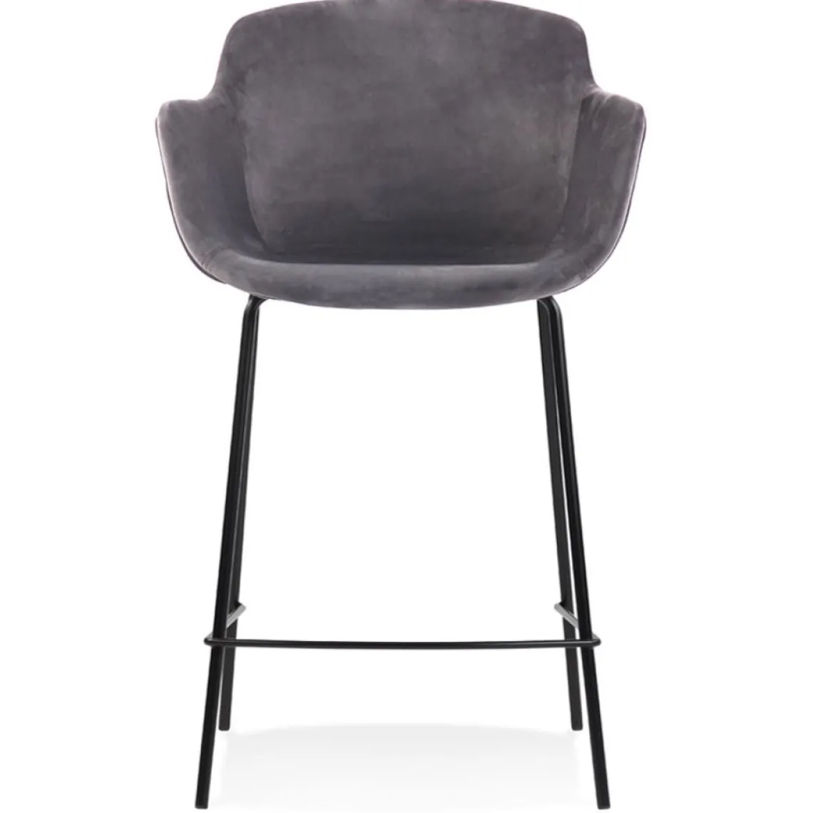 ALTEREGO Tabouret snack mi-hauteur 'LARISSA MINI' en velours gris Online