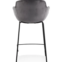ALTEREGO Tabouret snack mi-hauteur 'LARISSA MINI' en velours gris Online