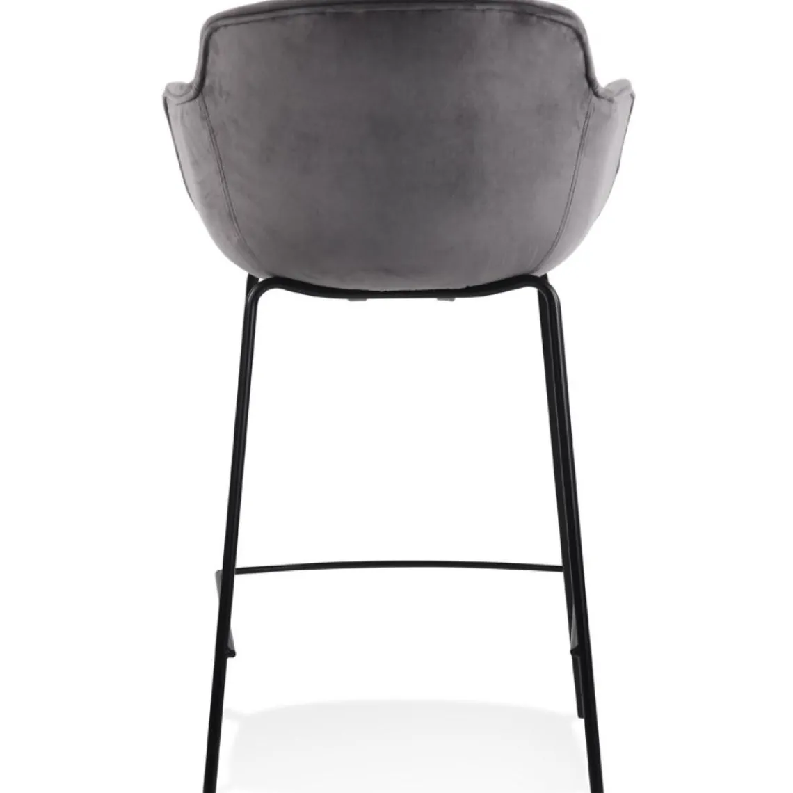 ALTEREGO Tabouret snack mi-hauteur 'LARISSA MINI' en velours gris Online