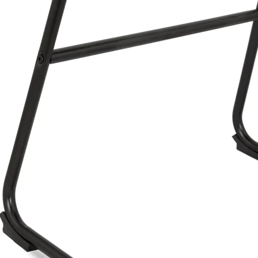 ALTEREGO Tabouret snack mi-hauteur 'RIGO MINI' en tissu gris et pieds en métal noir Outlet
