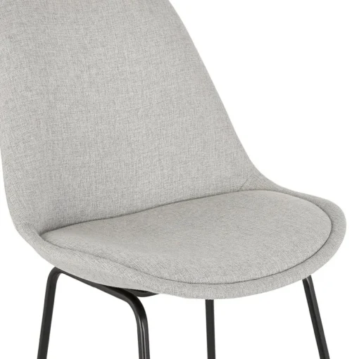 ALTEREGO Tabouret snack mi-hauteur 'RIGO MINI' en tissu gris et pieds en métal noir Outlet