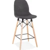 ALTEREGO Tabouret snack mi-hauteur 'GALACTIK MINI' en tissu gris style scandinave