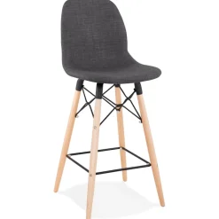 ALTEREGO Tabouret snack mi-hauteur 'GALACTIK MINI' en tissu gris style scandinave