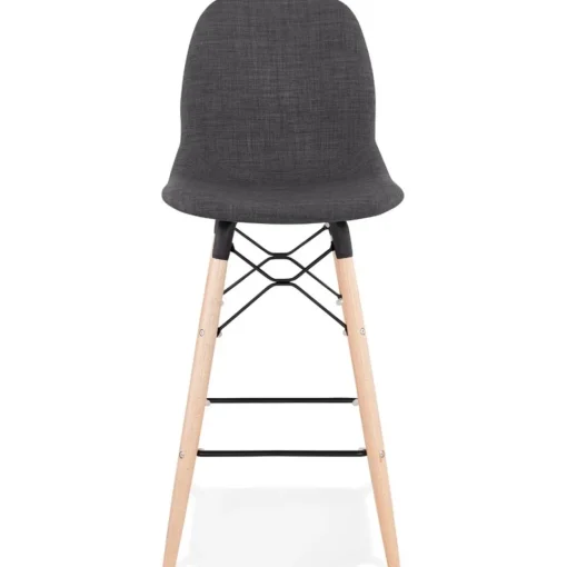 ALTEREGO Tabouret snack mi-hauteur 'GALACTIK MINI' en tissu gris style scandinave