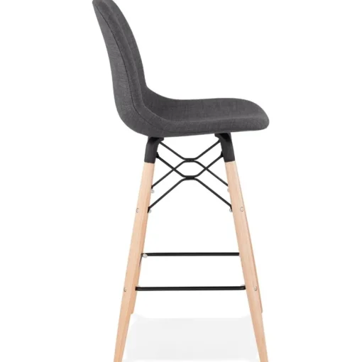 ALTEREGO Tabouret snack mi-hauteur 'GALACTIK MINI' en tissu gris style scandinave