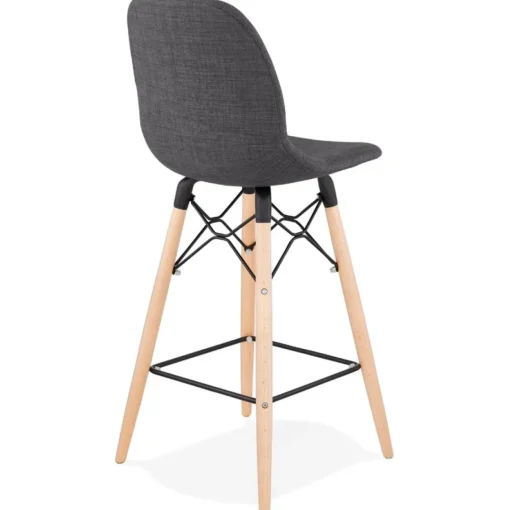 ALTEREGO Tabouret snack mi-hauteur 'GALACTIK MINI' en tissu gris style scandinave