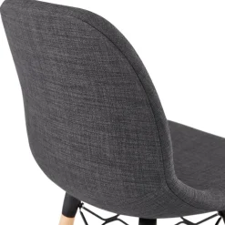 ALTEREGO Tabouret snack mi-hauteur 'GALACTIK MINI' en tissu gris style scandinave