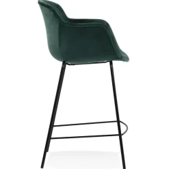 ALTEREGO Tabouret snack mi-hauteur 'LARISSA MINI' en velours vert New
