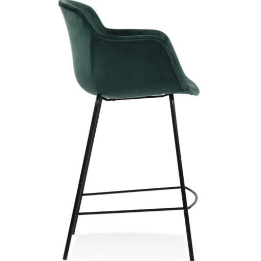 ALTEREGO Tabouret snack mi-hauteur 'LARISSA MINI' en velours vert New