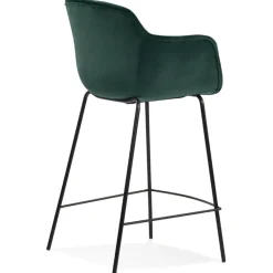 ALTEREGO Tabouret snack mi-hauteur 'LARISSA MINI' en velours vert New