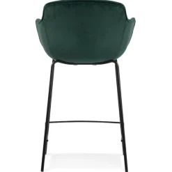 ALTEREGO Tabouret snack mi-hauteur 'LARISSA MINI' en velours vert New