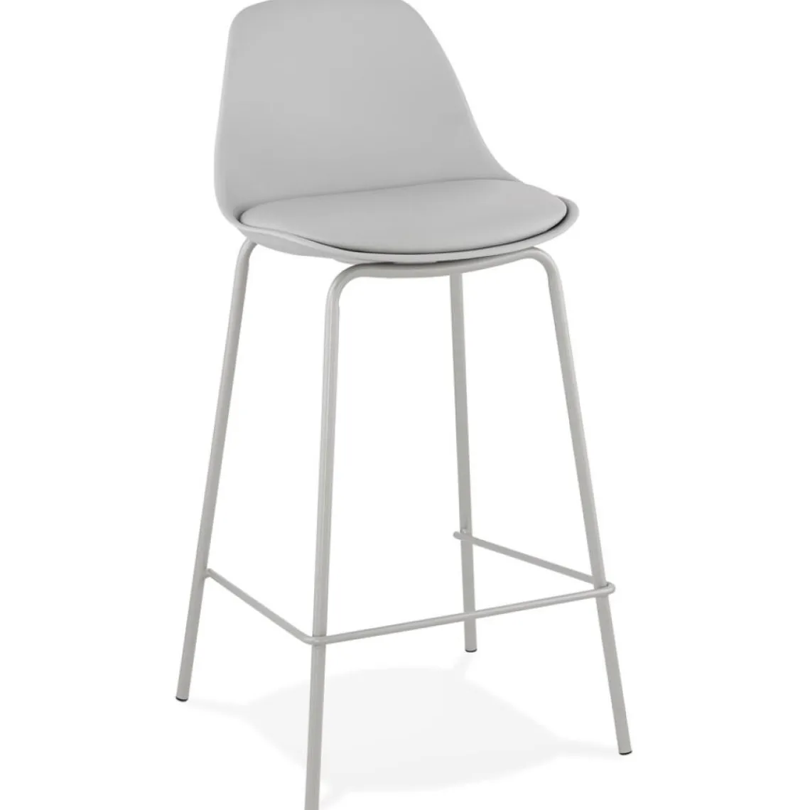 ALTEREGO Tabouret snack mi-hauteur 'COOKIE MINI' gris style industriel Discount