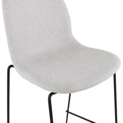 ALTEREGO Tabouret snack mi-hauteur 'EKTOR MINI' en tissu gris clair empilable Sale
