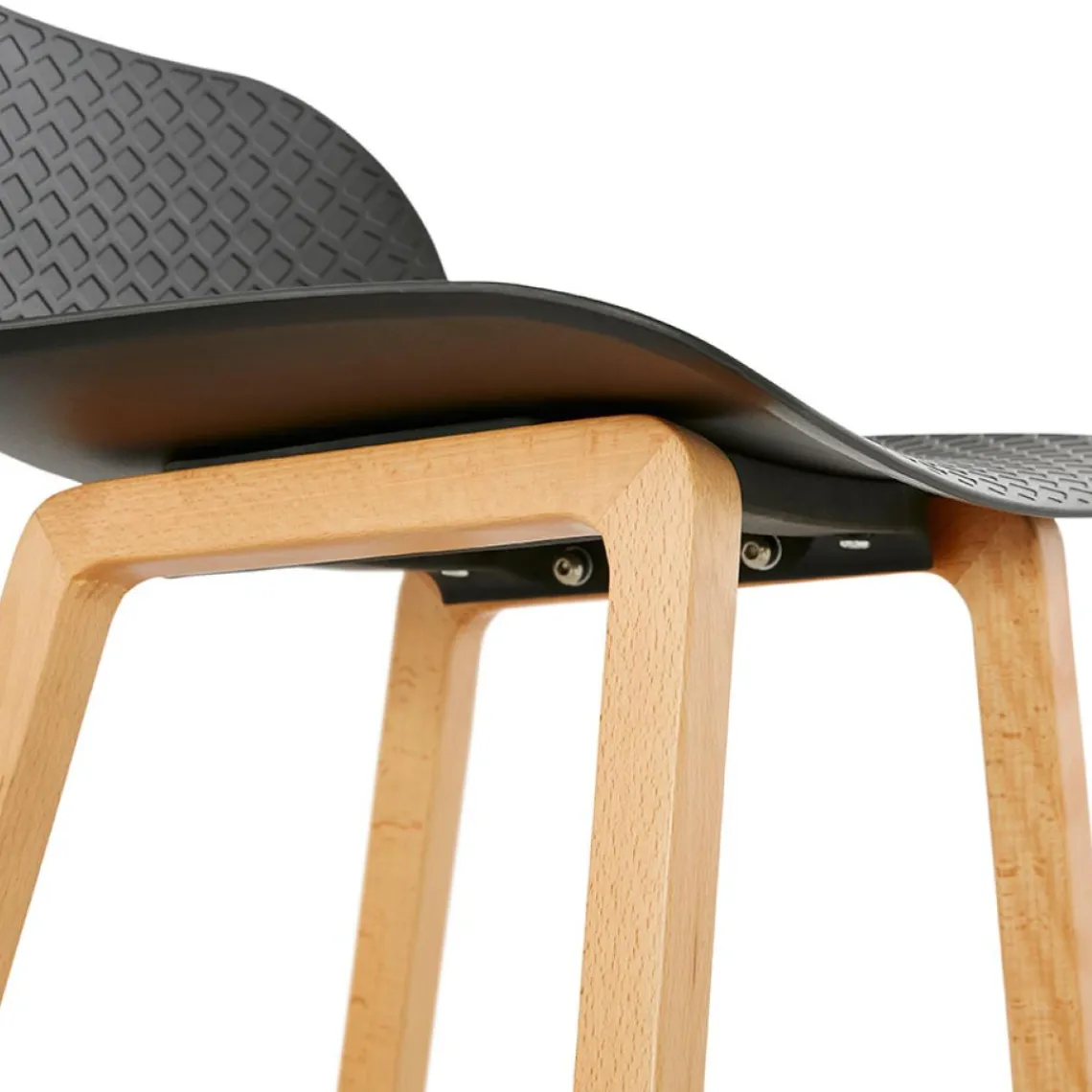 ALTEREGO Tabouret snack mi-hauteur 'MAKI MINI' noir style scandinave Best