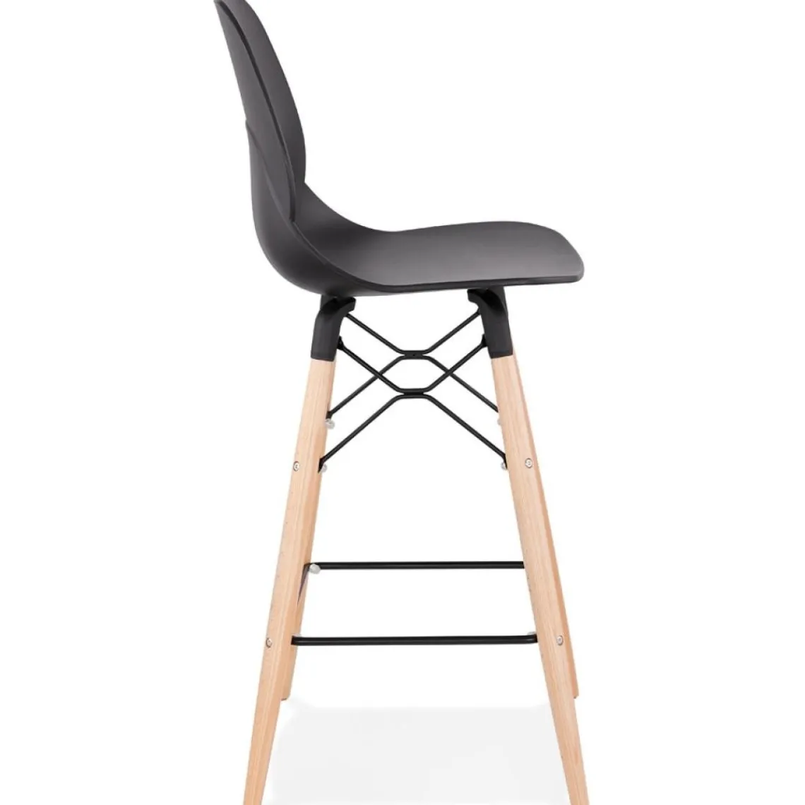 ALTEREGO Tabouret snack mi-hauteur 'COSMIK MINI' noir style scandinave Online