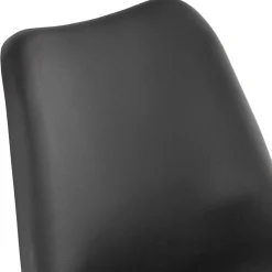 ALTEREGO Tabouret snack mi-hauteur 'LEMON MINI' noir avec pied en métal blanc Online