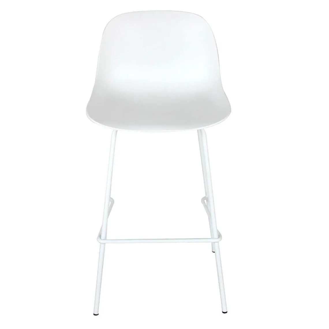 ALTEREGO Tabouret snack mi-hauteur 'GRANO MINI' blanc intérieur et extérieur Outlet
