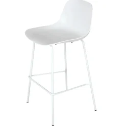 ALTEREGO Tabouret snack mi-hauteur 'GRANO MINI' blanc intérieur et extérieur Outlet