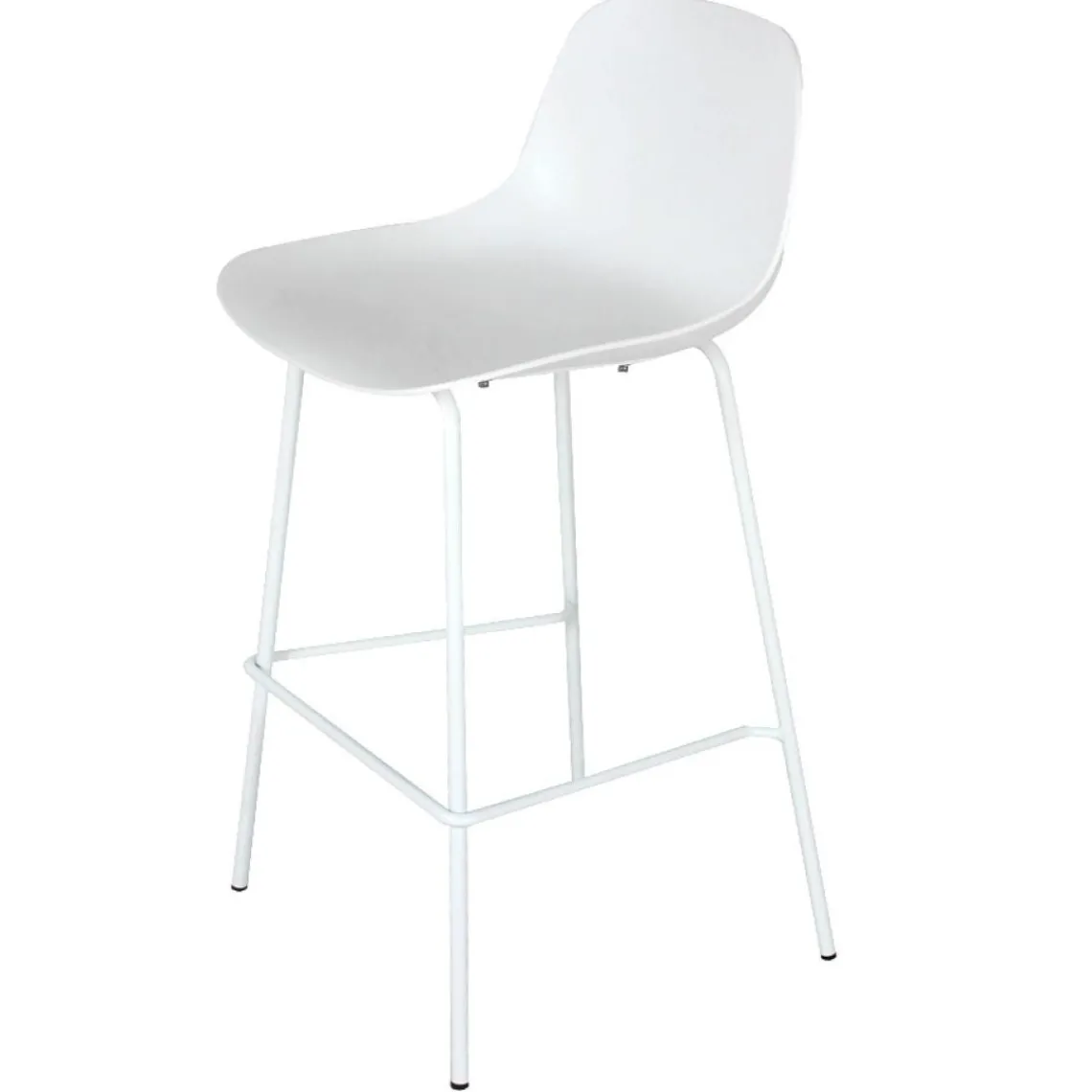 ALTEREGO Tabouret snack mi-hauteur 'GRANO MINI' blanc intérieur et extérieur Outlet