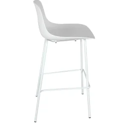 ALTEREGO Tabouret snack mi-hauteur 'GRANO MINI' blanc intérieur et extérieur Outlet