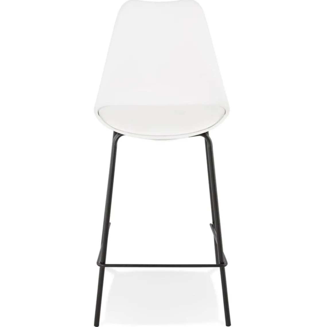 ALTEREGO Tabouret snack mi-hauteur 'LEMON MINI' blanc avec pied en métal noir Best