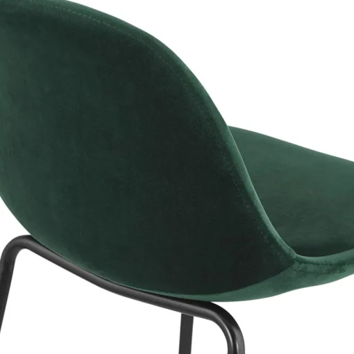 ALTEREGO Tabouret snack mi-hauteur 'FENTON MINI' en velours vert et pied en métal noir