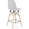 ALTEREGO Tabouret snack mi-hauteur 'GALACTIK MINI' en tissu gris clair style scandinave