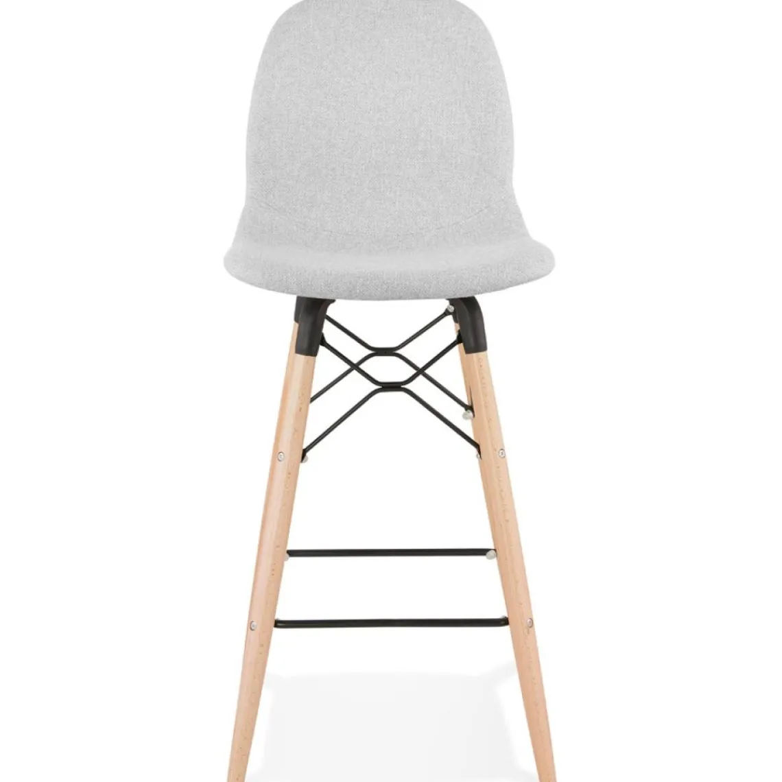 ALTEREGO Tabouret snack mi-hauteur 'GALACTIK MINI' en tissu gris clair style scandinave