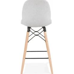 ALTEREGO Tabouret snack mi-hauteur 'GALACTIK MINI' en tissu gris clair style scandinave
