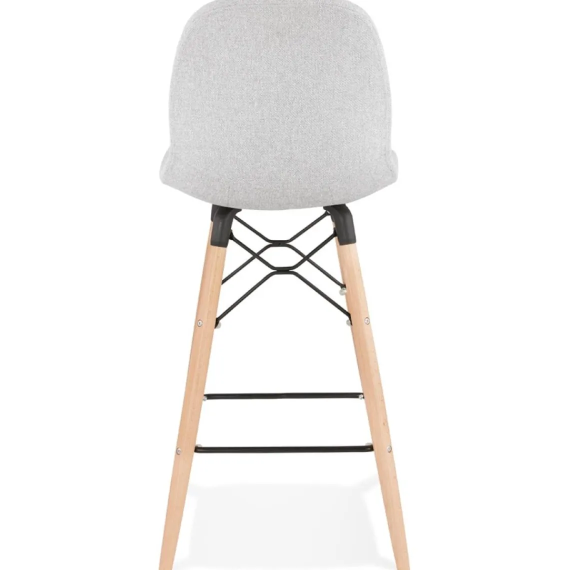 ALTEREGO Tabouret snack mi-hauteur 'GALACTIK MINI' en tissu gris clair style scandinave