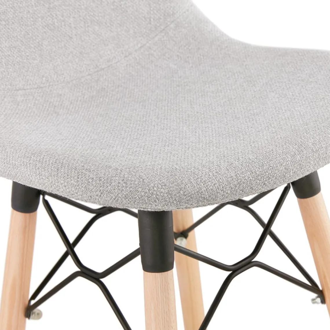 ALTEREGO Tabouret snack mi-hauteur 'GALACTIK MINI' en tissu gris clair style scandinave