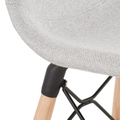 ALTEREGO Tabouret snack mi-hauteur 'GALACTIK MINI' en tissu gris clair style scandinave