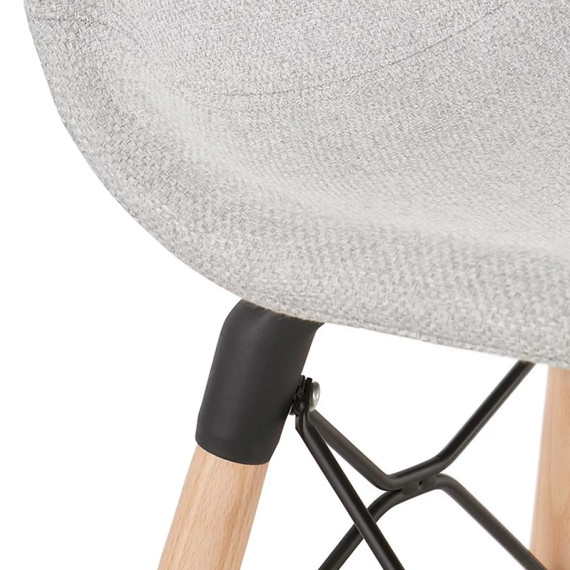 ALTEREGO Tabouret snack mi-hauteur 'GALACTIK MINI' en tissu gris clair style scandinave