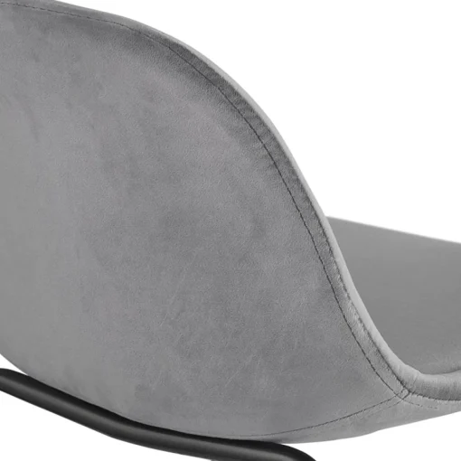 ALTEREGO Tabouret snack mi-hauteur 'FENTON MINI' en velours gris et pied en métal noir Sale