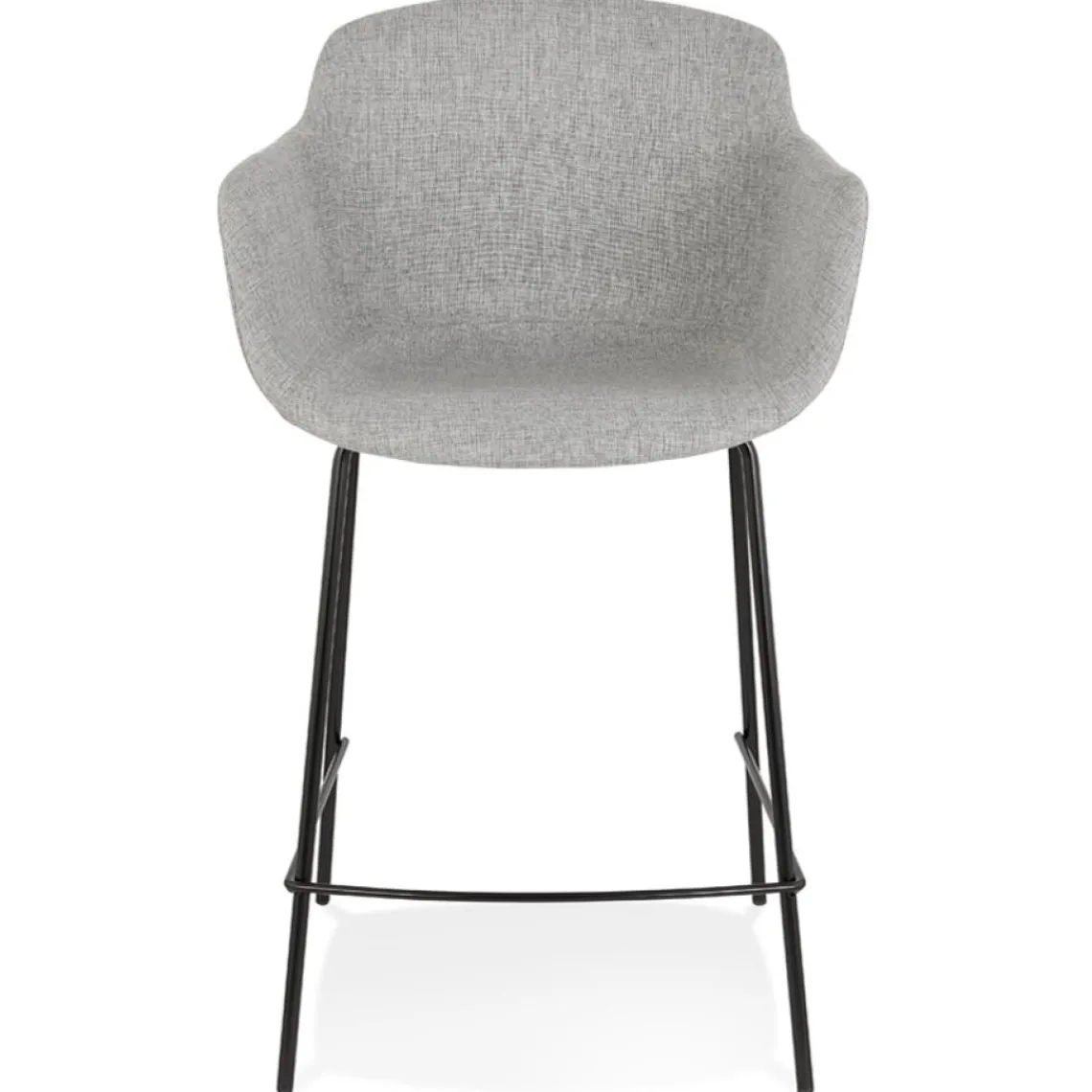 ALTEREGO Tabouret snack mi-hauteur 'FORTI MINI' en tissu gris clair Outlet