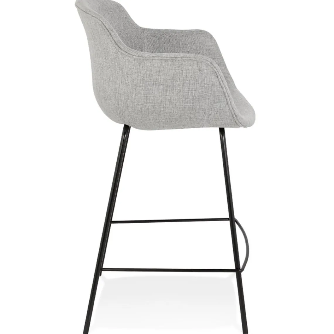 ALTEREGO Tabouret snack mi-hauteur 'FORTI MINI' en tissu gris clair Outlet