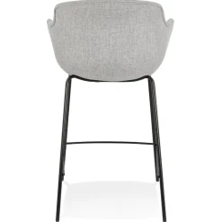ALTEREGO Tabouret snack mi-hauteur 'FORTI MINI' en tissu gris clair Outlet