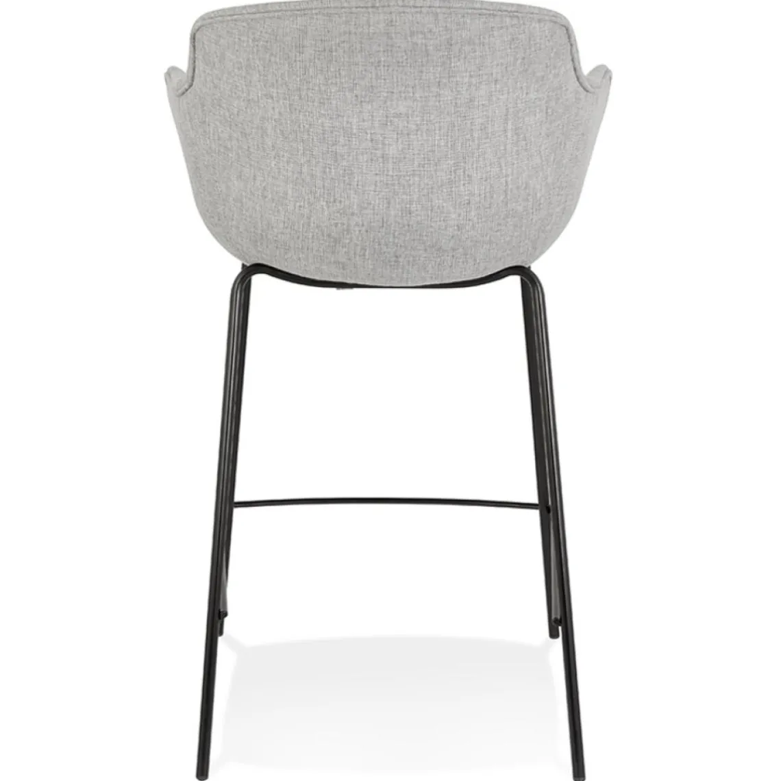 ALTEREGO Tabouret snack mi-hauteur 'FORTI MINI' en tissu gris clair Outlet